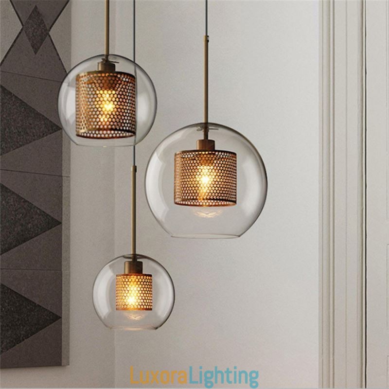 Designer Touch Decorative Minimalist Glass Cluster Pendant Light 3 Light Ceiling Light Island