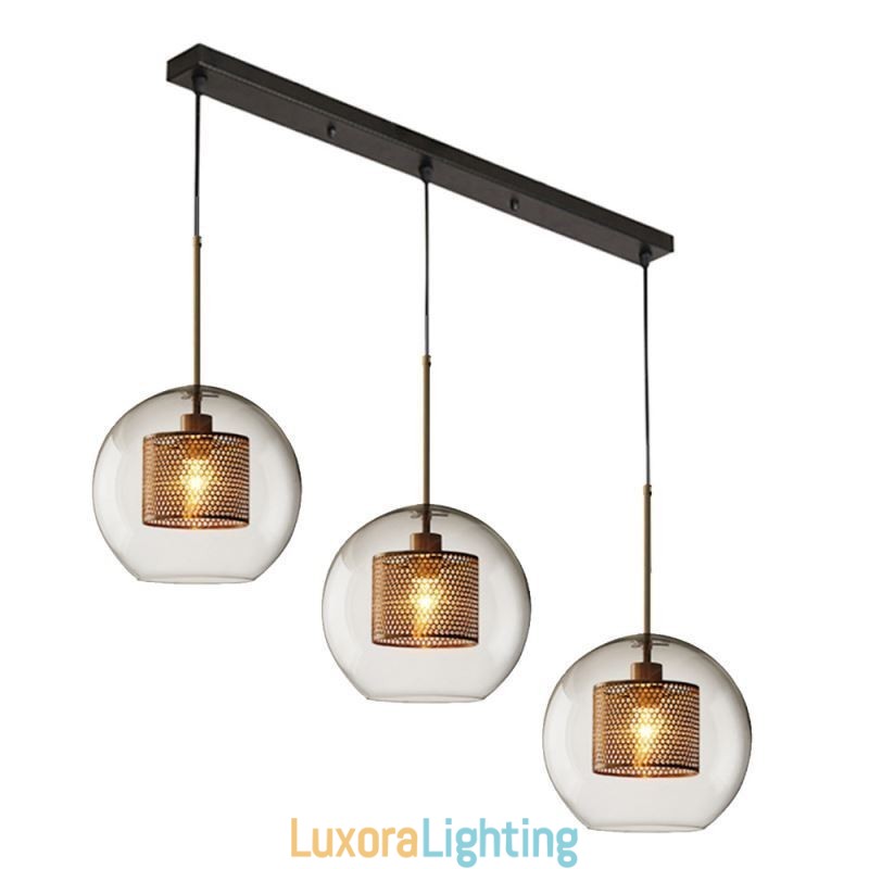 Designer Touch Decorative Minimalist Glass Cluster Pendant Light 3 Light Ceiling Light Island