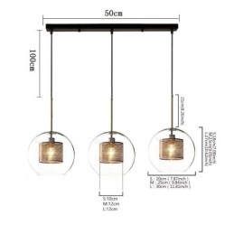 Designer Touch Decorative Minimalist Glass Cluster Pendant Light 3 Light Ceiling Light Island