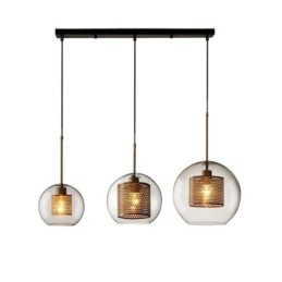 Designer Touch Decorative Minimalist Glass Cluster Pendant Light 3 Light Ceiling Light Island