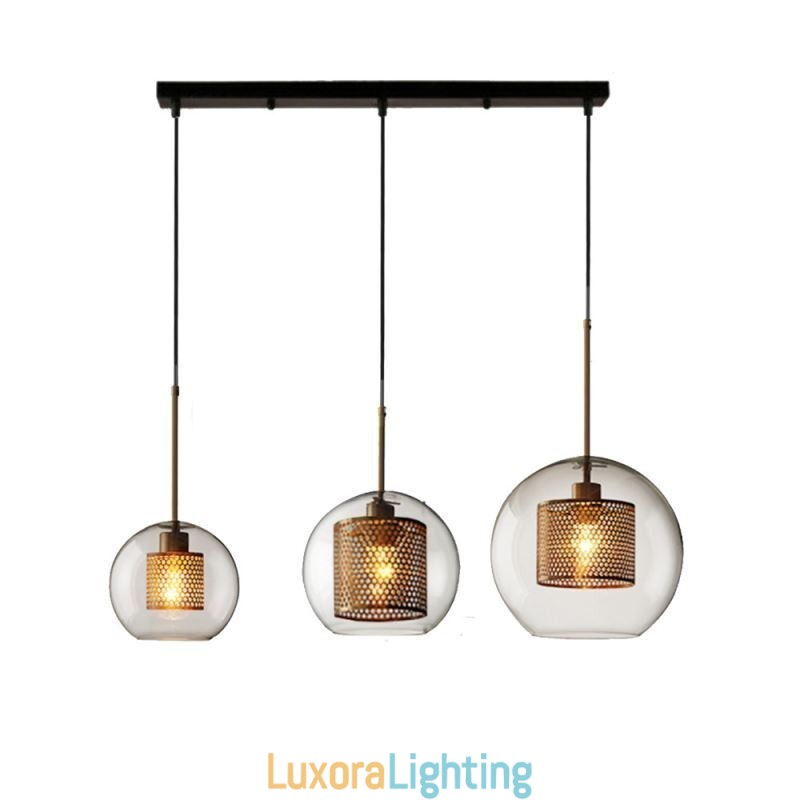 Designer Touch Decorative Minimalist Glass Cluster Pendant Light 3 Light Ceiling Light Island