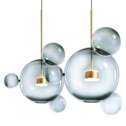 Designer Touch Decorative Pendant Light Glass Bubble Ceiling Light Gradient Green Lamp