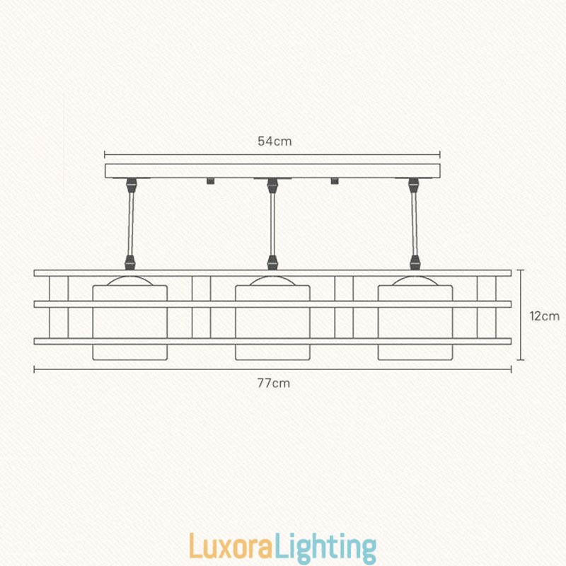 Designer Touch Decorative Creative 3 Lights Oak Pendant Lamp Wood Ceiling Light Cafe