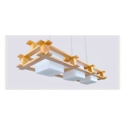 Designer Touch Decorative Creative 3 Lights Oak Pendant Lamp Wood Ceiling Light Cafe