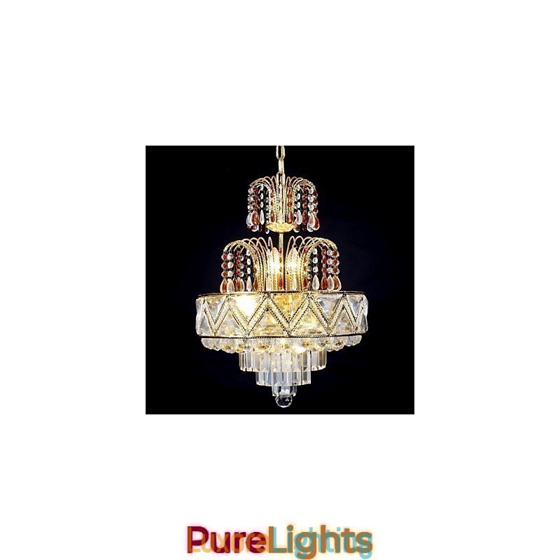Designer Touch Decorative Traditional Classic Crystal Painting Metal Chandelier