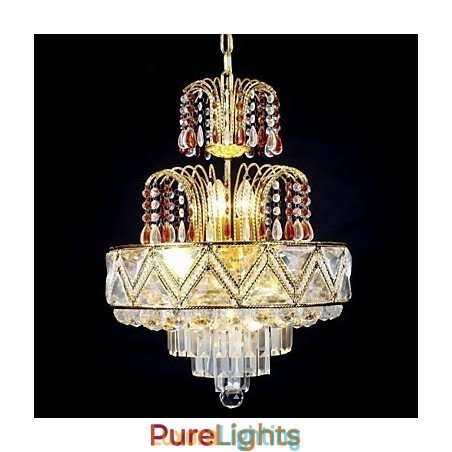 Designer Touch Decorative Traditional Classic Crystal Painting Metal Chandelier