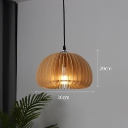 Designer Touch Decorative Retro Style Pendant Light Basswood Pumpkin Pendant Lamp