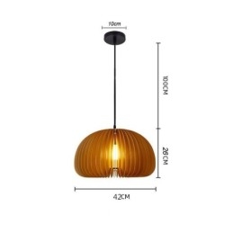 Designer Touch Decorative Retro Style Pendant Light Basswood Pumpkin Pendant Lamp