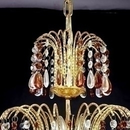Designer Touch Decorative Traditional Classic Crystal Painting Metal Chandelier