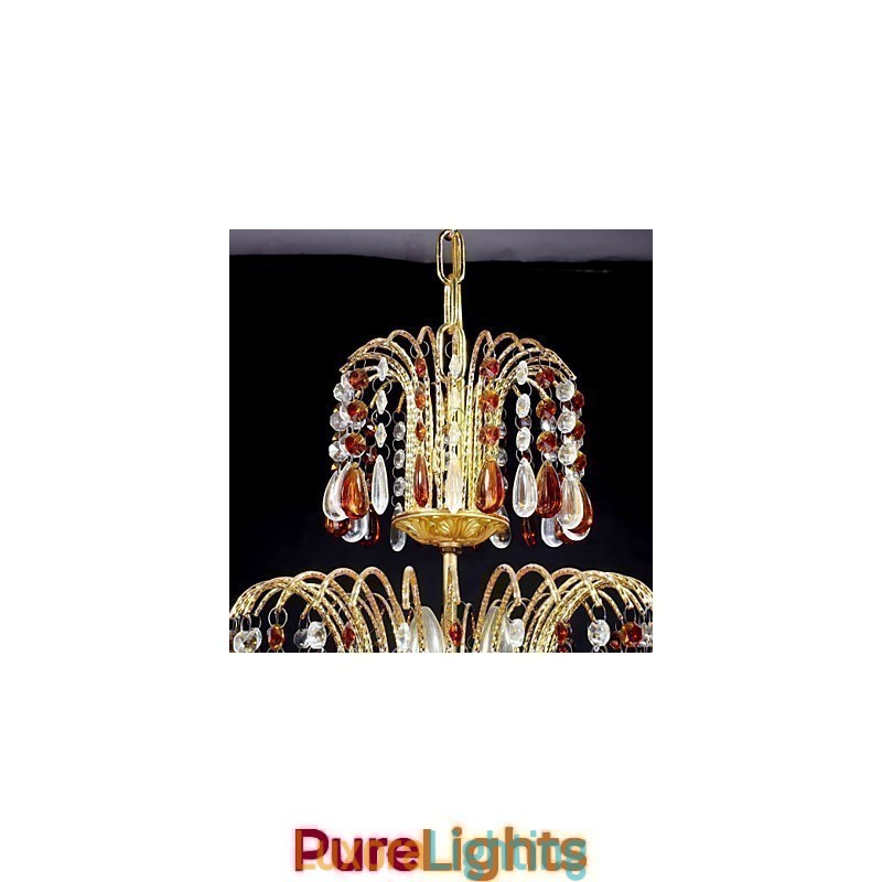 Designer Touch Decorative Traditional Classic Crystal Painting Metal Chandelier