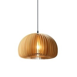 Designer Touch Decorative Retro Style Pendant Light Basswood Pumpkin Pendant Lamp