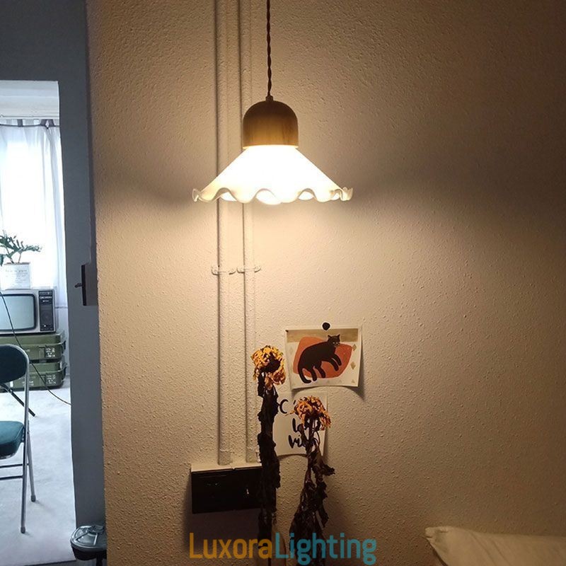 Designer Touch Decorative Modern Lace Glass Pendant Light Single Head Pendant Lamp