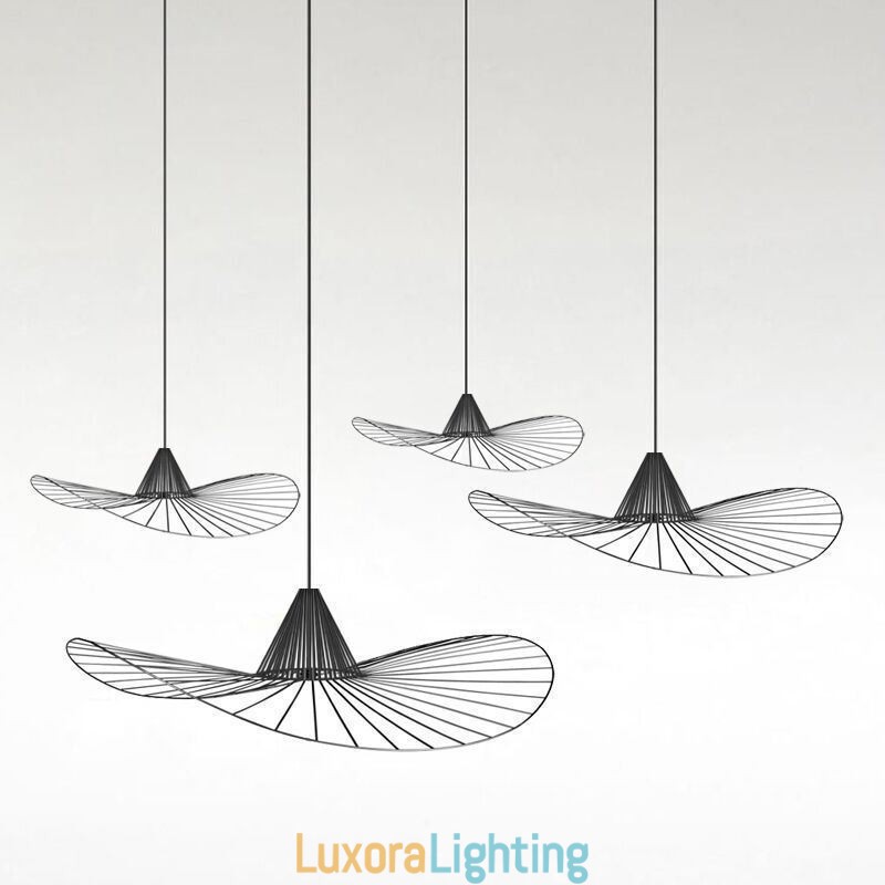 Designer Touch Decorative Iron Pendant Light Simple Straw Hat Lamp 1 Light