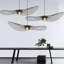 Designer Touch Decorative Iron Pendant Light Straw Hat Lamp 1 Light