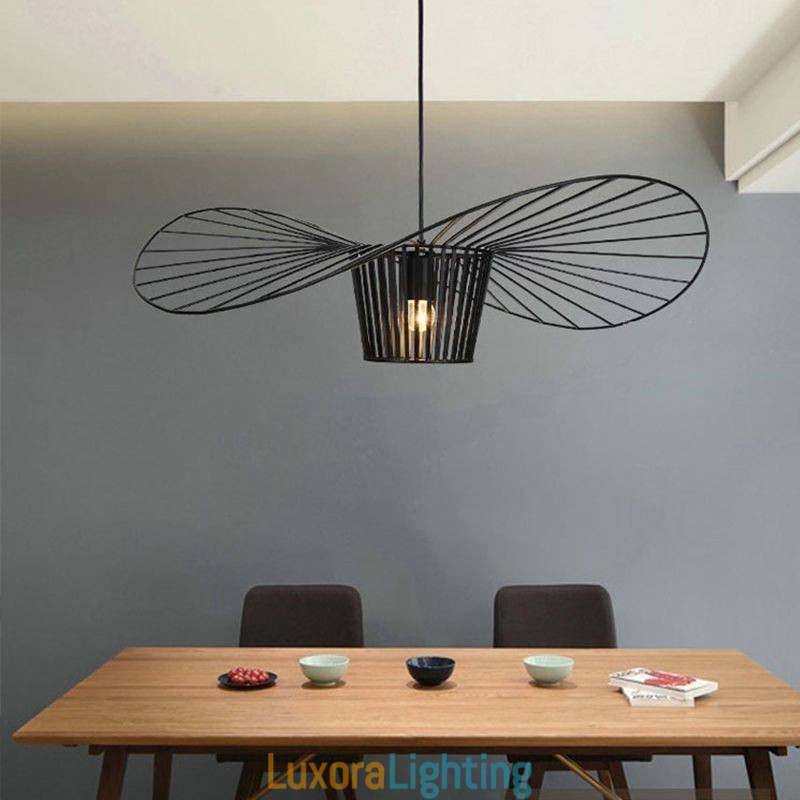 Designer Touch Decorative Iron Pendant Light Straw Hat Lamp 1 Light