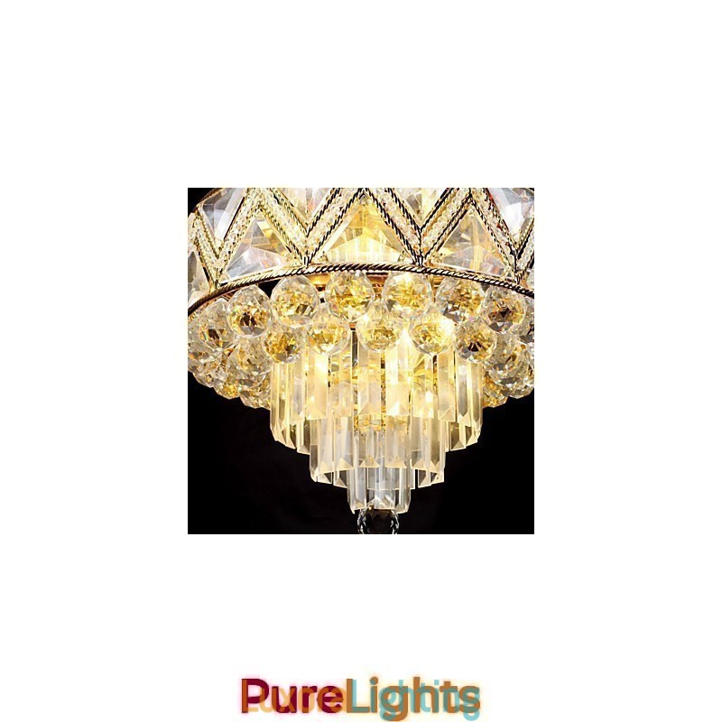 Designer Touch Decorative Traditional Classic Crystal Painting Metal Chandelier