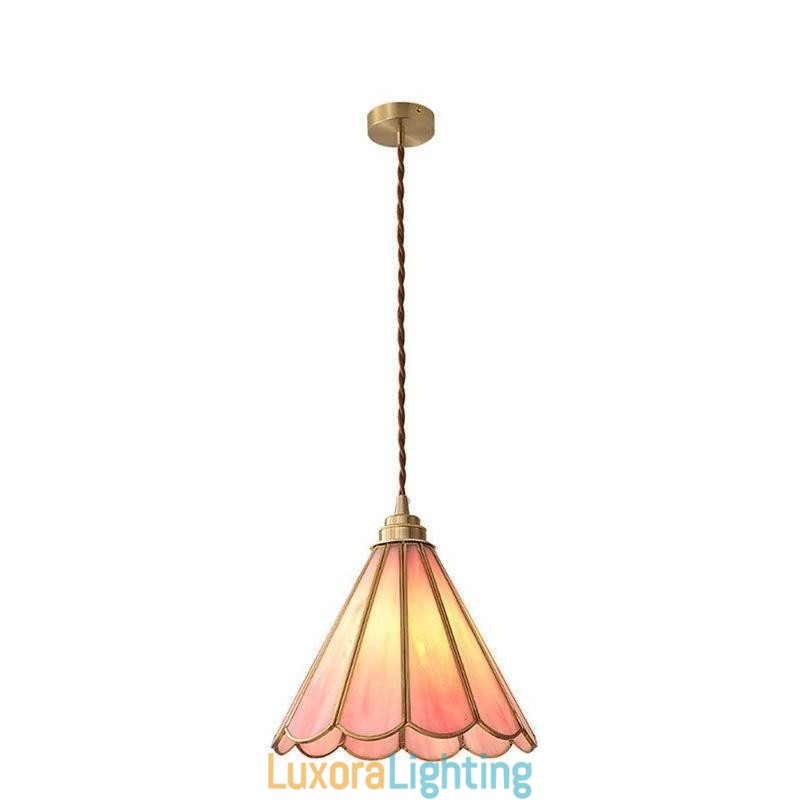 Designer Touch Decorative Japanese Style Glass Pendant Light Retro Petal Light Fixture