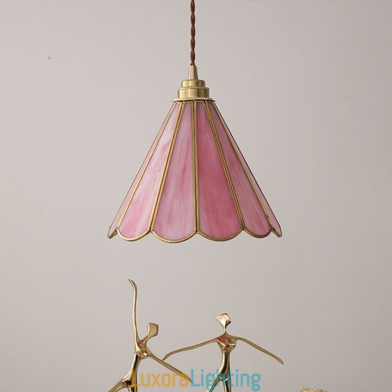 Designer Touch Decorative Japanese Style Glass Pendant Light Retro Petal Light Fixture