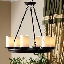 Designer Touch Decorative Vintage Chandelier 6 Lights Steel and Glass