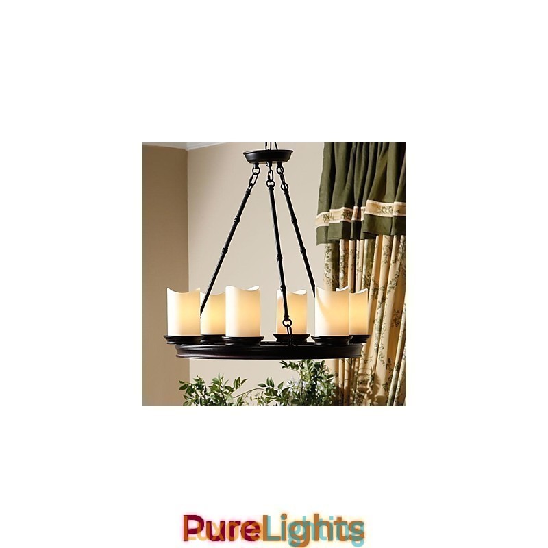 Designer Touch Decorative Vintage Chandelier 6 Lights Steel and Glass