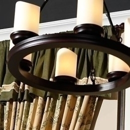 Designer Touch Decorative Vintage Chandelier 6 Lights Steel and Glass