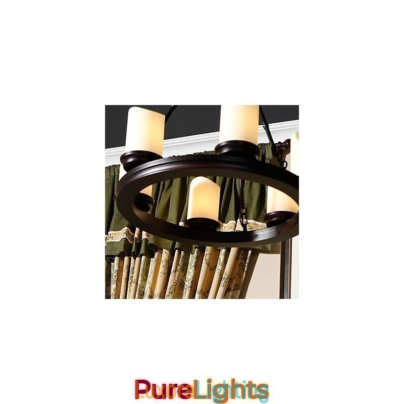 Designer Touch Decorative Vintage Chandelier 6 Lights Steel and Glass