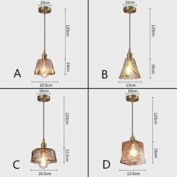 Designer Touch Decorative Unique Mini Glass Pendant Light Japanese Style Amber Color Lighting
