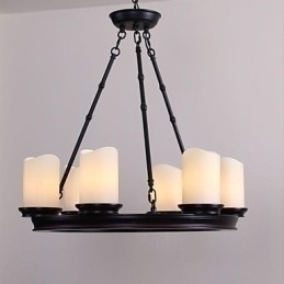 Designer Touch Decorative Vintage Chandelier 6 Lights Steel and Glass