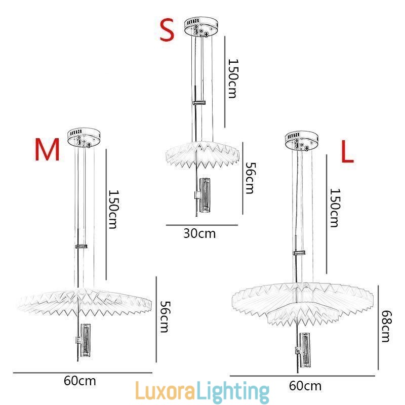 Designer Touch Decorative Modern Pleated Pendant Light Acrylic Lighting