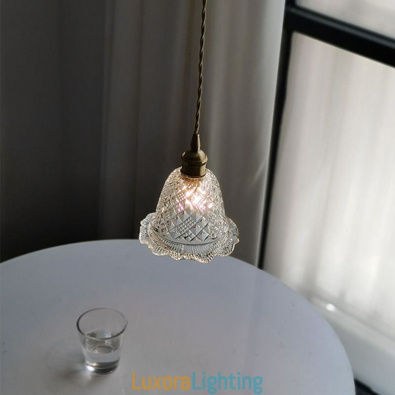 Designer Touch Decorative Modern Flower Glass Pendant Light 1 Light Light Fixture