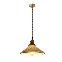 Designer Touch Decorative Japanese Style Ceramics Pendant Light Retro Pleated Pendant Lamp