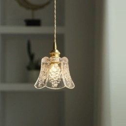 Designer Touch Decorative Flower Pendant Lamp Minimalist Glass Light Fixture