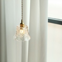 Designer Touch Decorative Flower Pendant Lamp Minimalist Glass Light Fixture