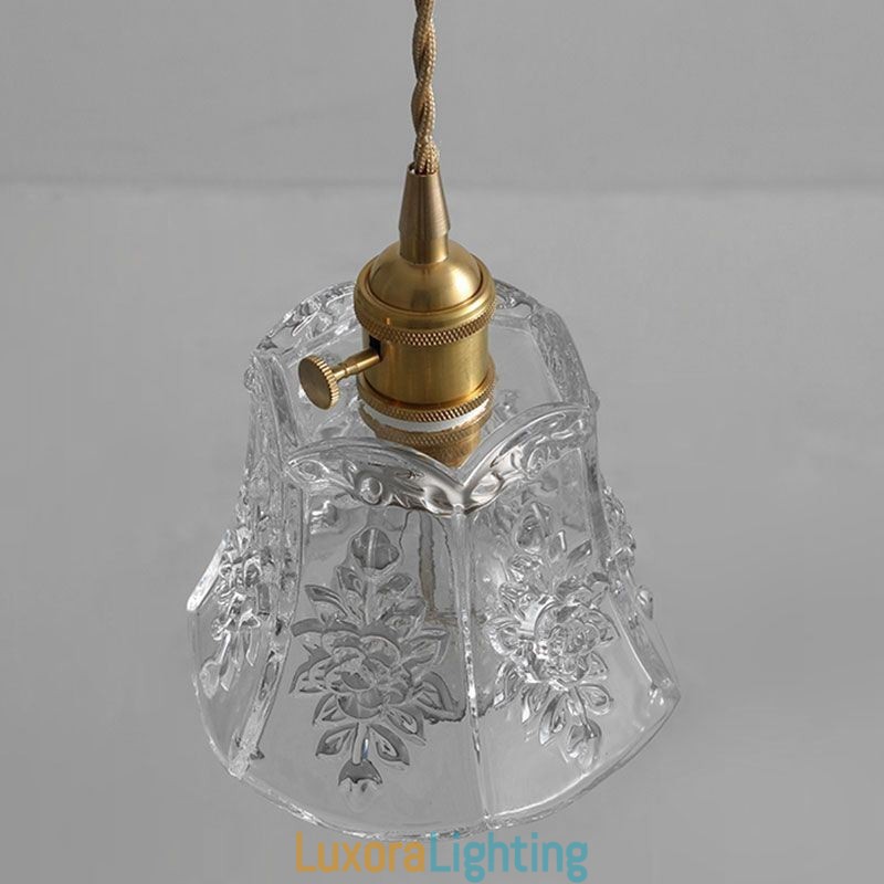 Designer Touch Decorative Flower Pendant Lamp Minimalist Glass Light Fixture