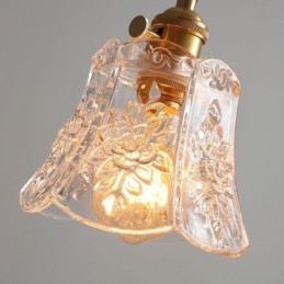 Designer Touch Decorative Flower Pendant Lamp Minimalist Glass Light Fixture