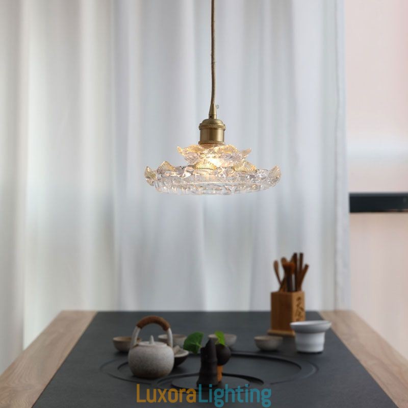 Designer Touch Decorative Japanese Style Glass Pendant Light Lotus Glass Pendant Lamp