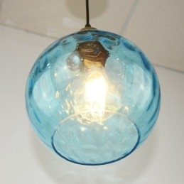 Designer Touch Decorative Contemporary Glass Pendant Light Round Water Pattern Glass Pendant Lamp