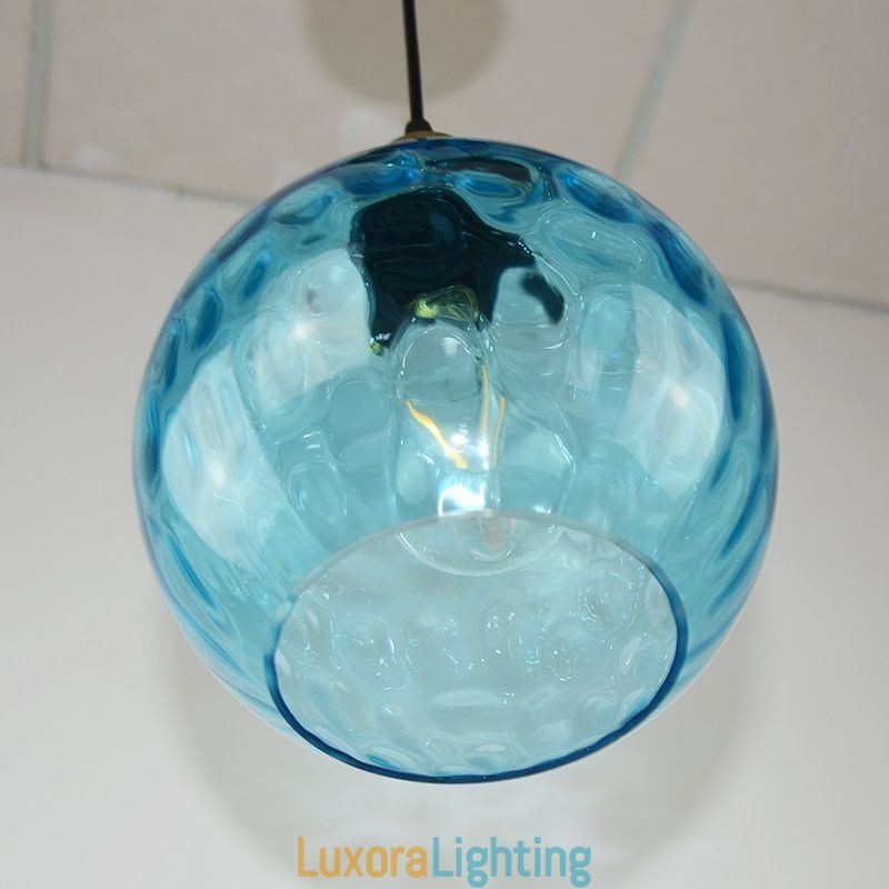 Designer Touch Decorative Contemporary Glass Pendant Light Round Water Pattern Glass Pendant Lamp