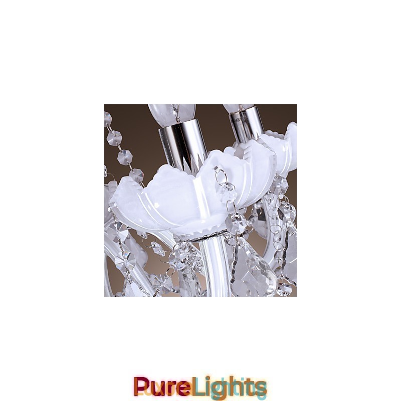 Designer Touch Decorative Elegant Crystal Chandelier with 5 Lights in White