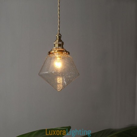 Designer Touch Decorative 1 Light Diamond Glass Pendant Light Bubble Glass Light Fixture