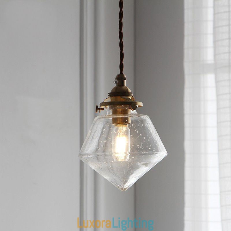 Designer Touch Decorative 1 Light Diamond Glass Pendant Light Bubble Glass Light Fixture