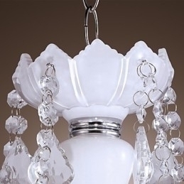 Designer Touch Decorative Elegant Crystal Chandelier with 5 Lights in White