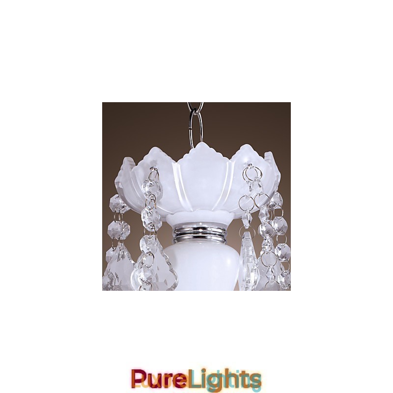 Designer Touch Decorative Elegant Crystal Chandelier with 5 Lights in White