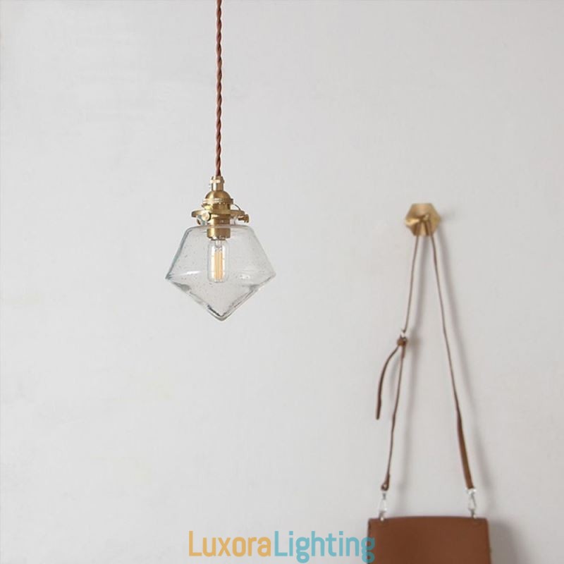 Designer Touch Decorative 1 Light Diamond Glass Pendant Light Bubble Glass Light Fixture