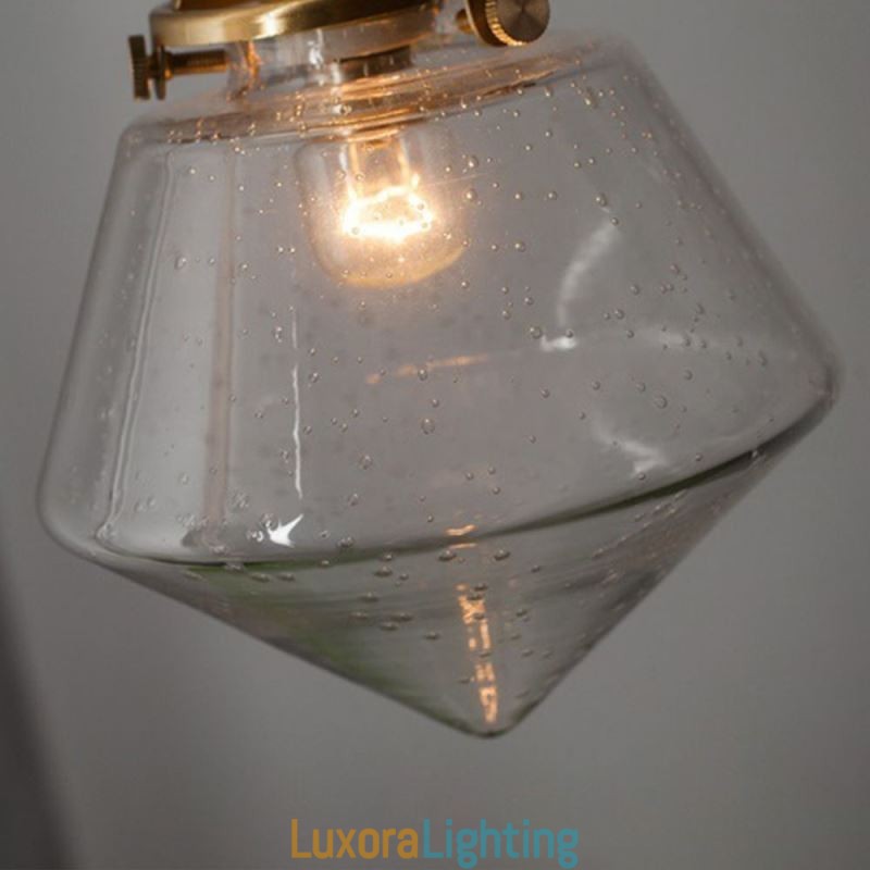Designer Touch Decorative 1 Light Diamond Glass Pendant Light Bubble Glass Light Fixture