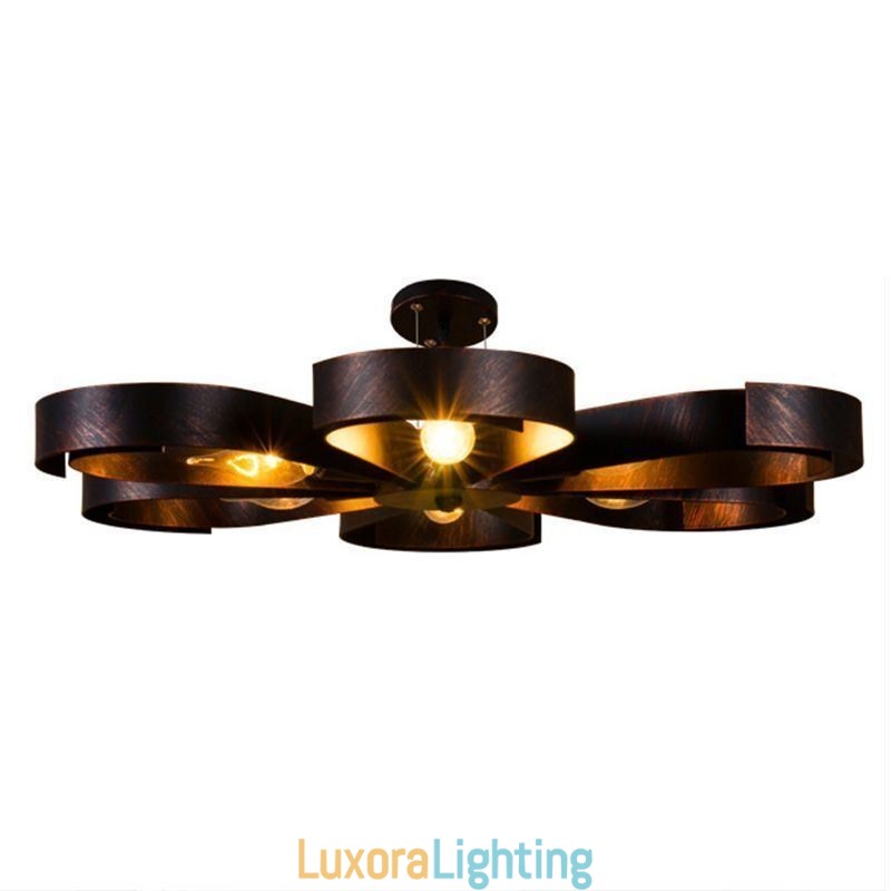 Designer Touch Decorative Modern Vintage Ceiling Light Iron Flower Shaped Pendant Light
