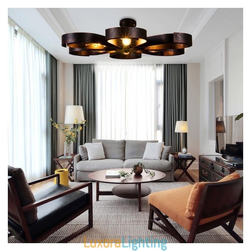 Designer Touch Decorative Modern Vintage Ceiling Light Iron Flower Shaped Pendant Light