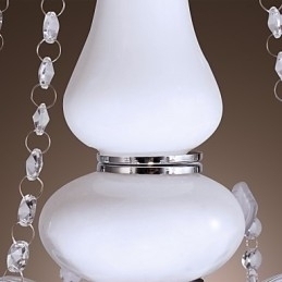 Designer Touch Decorative Elegant Crystal Chandelier with 5 Lights in White