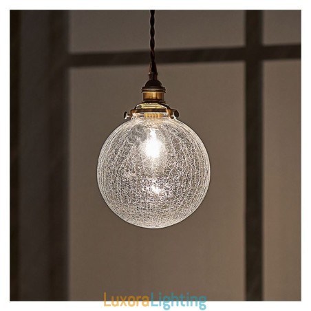 Designer Touch Decorative Glass Pendant Light Modern Crackle Ceiling Light Fixture