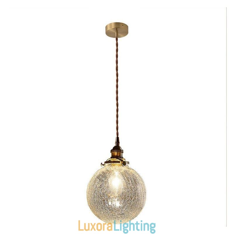 Designer Touch Decorative Glass Pendant Light Modern Crackle Ceiling Light Fixture